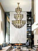 Modern crystal gold and black pendant light living room chandelier