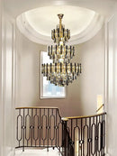 Modern crystal gold and black pendant light living room chandelier