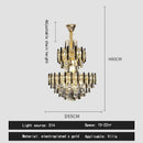 Modern crystal gold and black pendant light living room chandelier
