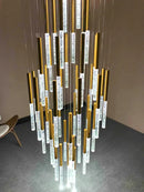 Decorbites crystal loft gold & clear chandelier living room light