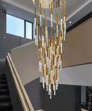 Decorbites crystal loft gold & clear chandelier living room light
