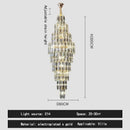 Crystal spiral tiered loft pendant light for staircase and living room