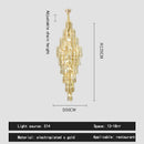 Crystal spiral tiered loft pendant light for staircase and living room