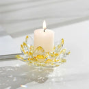 DecorBites™ Crystal Lotus Candle Holder Aromatherapy Base Candelabros