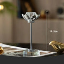 Elegant gold and crystal lotus candle holder set dining room decor