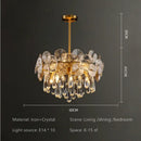 Nordic golden crystal lotus chandelier for dining room luxury glass