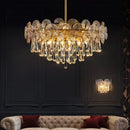 Nordic golden crystal lotus chandelier for dining room luxury glass