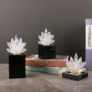 Translucent faceted crystal lotus tabletop decoration living room