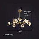 Modern gold crystal lustre led chandelier for dining room