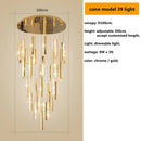 Modern gold crystal lustre pendant lights for dining room dimmable