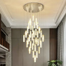 Modern gold crystal lustre pendant lights for dining room dimmable