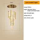 Modern gold crystal lustre pendant lights for dining room dimmable