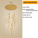 Modern gold crystal lustre pendant lights for dining room dimmable