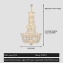 Modern european crystal luxe chandelier living room multi tiered light