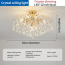 Crystal luxe led gold chandelier for living room glass droplets