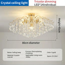 Crystal luxe led gold chandelier for living room glass droplets