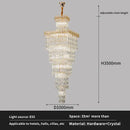 Modern gold crystal luxe living room chandelier for staircases