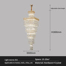 Modern gold crystal luxe living room chandelier for staircases