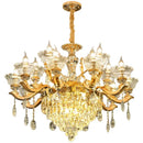 European gold crystal luxe pendant lamp for dining room