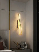 Glamorous gold crystal luxe wall sconce bedroom lighting