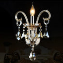 Luxury gold crystal wall lamp bedroom lighting with droplets