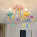 DecorBites™ Crystal Luxury Candle Chandelier Vanity Pendant Light for Living Dining Bedroom