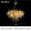Modern gold crystal luxury ceiling chandelier for dining room