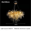 Modern gold crystal luxury ceiling chandelier for dining room