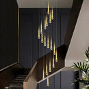 Modern gold crystal luxury ceiling chandelier staircase pendant light