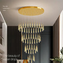 Modern gold crystal luxury ceiling chandelier staircase pendant light