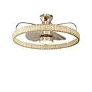 Luxury gold crystal ceiling fan living room light with remote