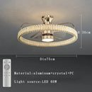 Luxury gold crystal ceiling fan living room light with remote