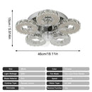 Modern crystal luxury ceiling fan gold & chrome living room led chandelier