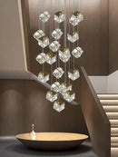 Decorbites crystal modern cubic chandelier living room led lighting