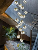Decorbites crystal modern cubic chandelier living room led lighting