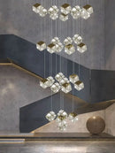 Decorbites crystal modern cubic chandelier living room led lighting