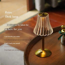 DecorBites™ Crystal retro table lamp  bedroom bedside lamp luxurious atmosphere lamp rechargeable dimming LED light