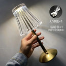 DecorBites™ Crystal retro table lamp  bedroom bedside lamp luxurious atmosphere lamp rechargeable dimming LED light