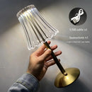 DecorBites™ Crystal retro table lamp  bedroom bedside lamp luxurious atmosphere lamp rechargeable dimming LED light