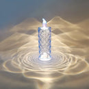 Decorbites crystal rose red led candle night light for bedroom