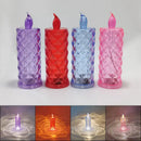 Decorbites crystal rose red led candle night light for bedroom