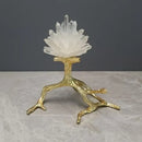 Decorbites crystal stone golden bird tree sculpture living room decor