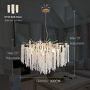 Decorbites crystal tassel gold branch chandelier dining room light