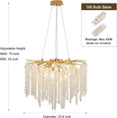 Decorbites crystal tassel gold branch chandelier dining room light