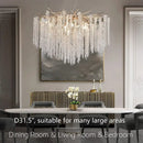 Decorbites crystal tassel gold branch chandelier dining room light