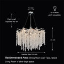 Decorbites crystal tassel gold branch chandelier dining room light