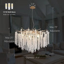 Decorbites crystal tassel gold branch chandelier dining room light