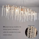 Decorbites crystal tassel gold branch chandelier dining room light