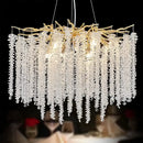 Decorbites crystal tassel gold branch chandelier dining room light
