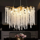 Decorbites crystal tassel gold branch chandelier dining room light